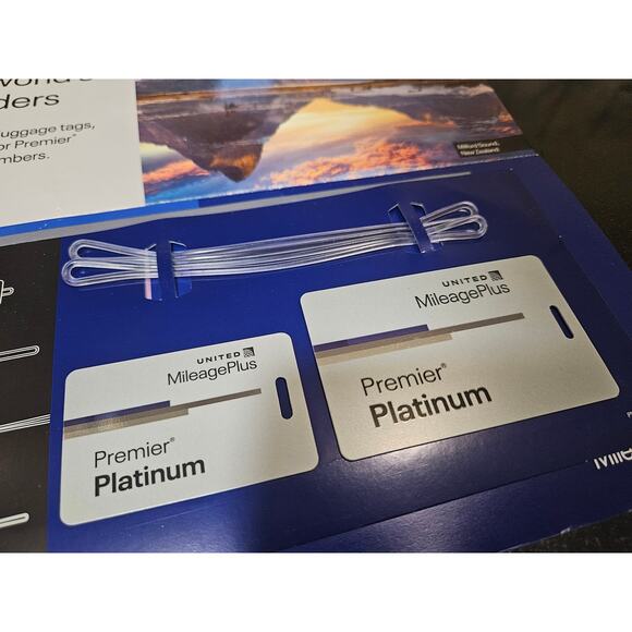 United Airlines Mileage Plus Premier Platinum Luggage Tags Set of 2 - New - Picture 2 of 4